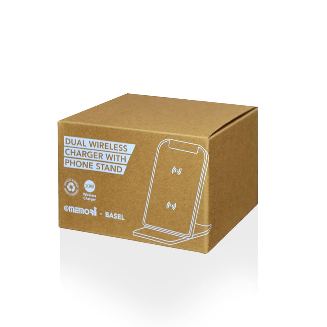 BASEL - @memorii Recycled 10W Wireless Charger Phone Stand