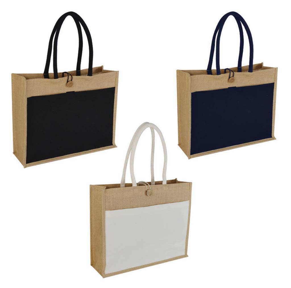 MONCLOVA - Jute Bag with Canvas Pocket