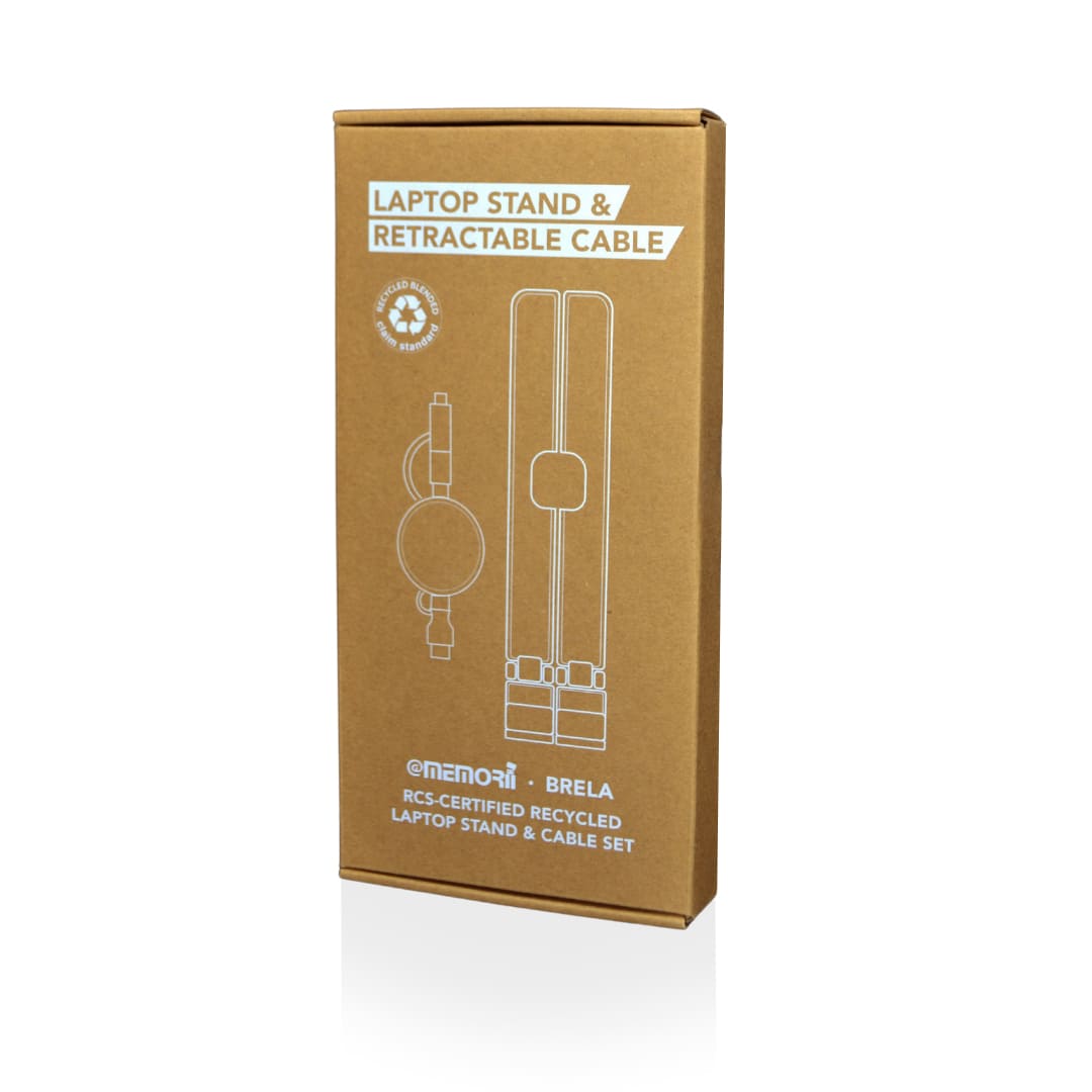 BRELA - @memorii Set of Recycled Laptop Stand and retractable cable