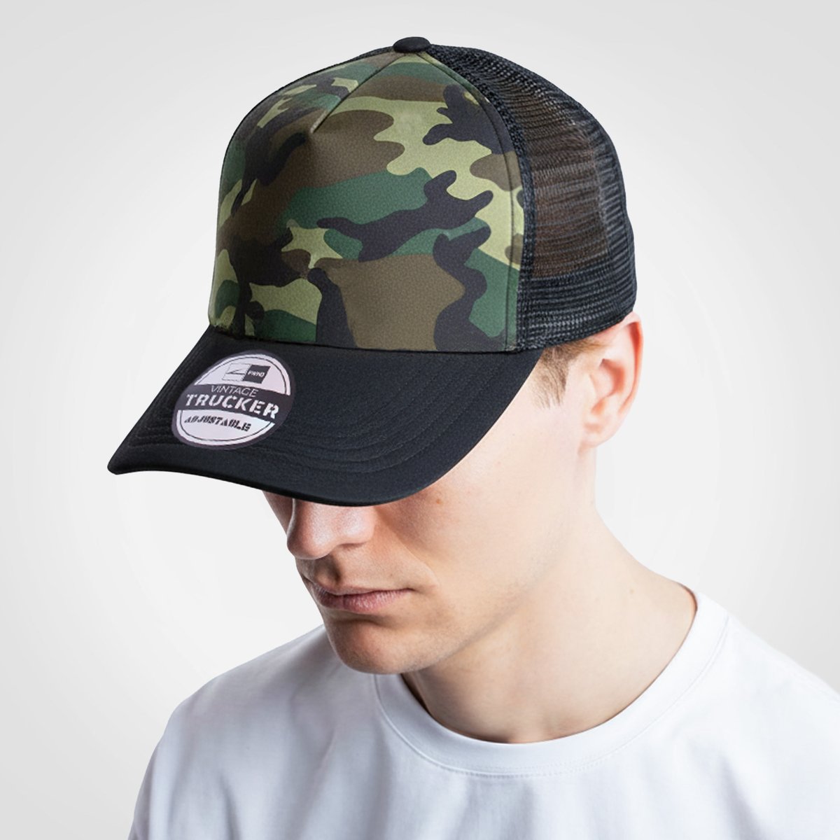 Vintage Trucker Camo Cap