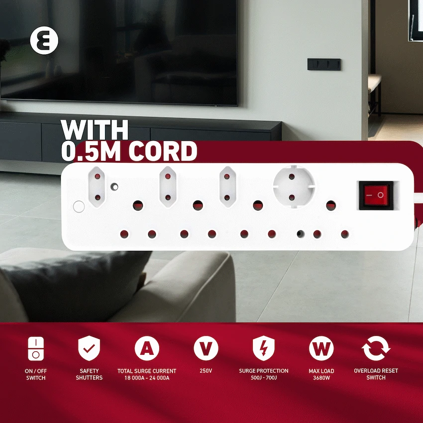 Ellies 8-Way High Surge Multiplug 0.5m - Image 11