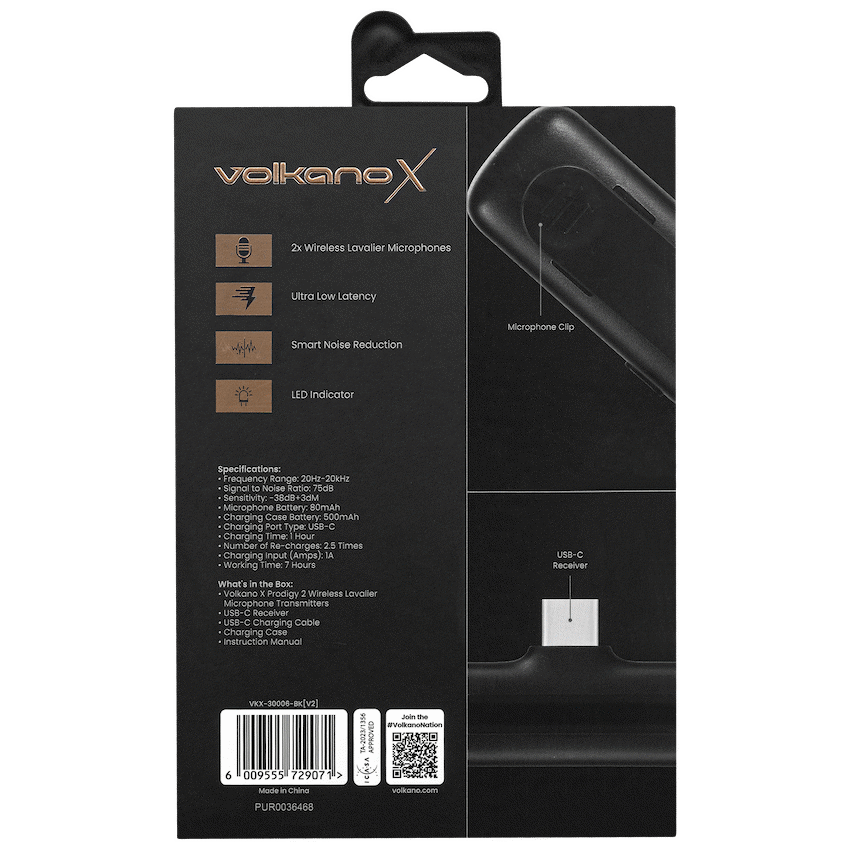 VolkanoX Prodigy 2 Series Wireless Lavalier Microphone - Image 8