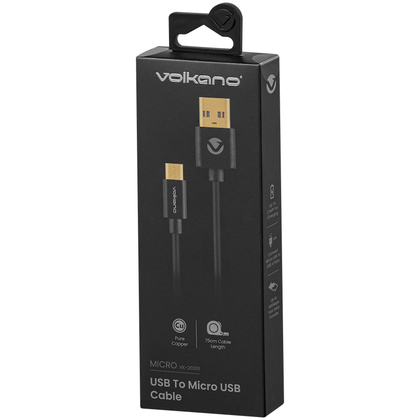 Volkano Micro Series USB to Micro USB M/M Cable 0.75m - Image 3