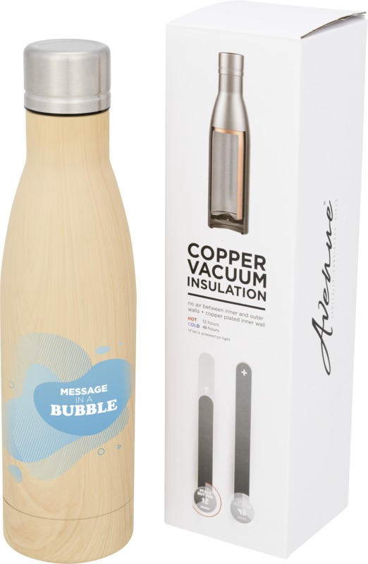 Vasa 500 ml wood-look copper vacuum insulated bottle - Image 5