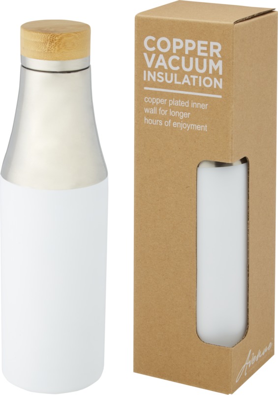 Hulan 540 ml copper vacuum insulated stainless steel bottle with bamboo lid