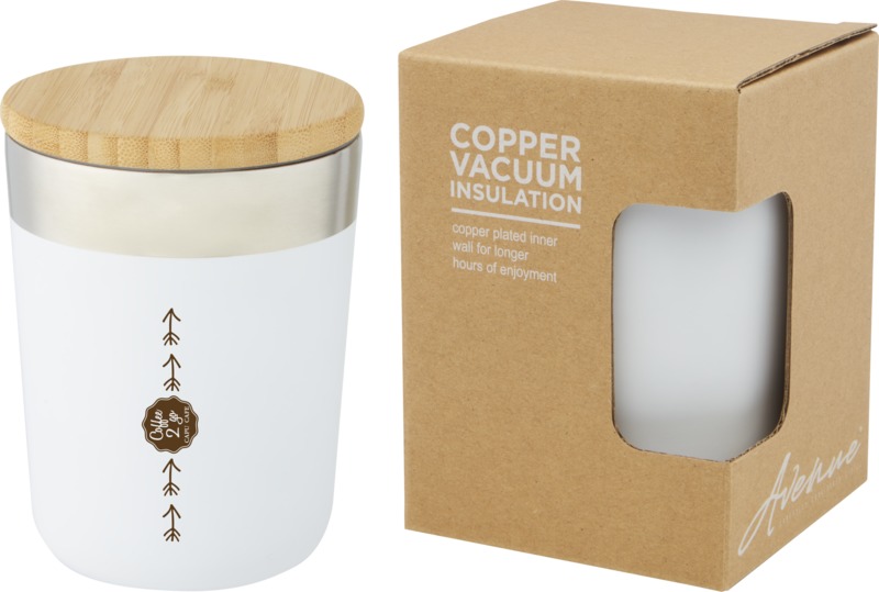 Lagan 330 ml copper vacuum insulated stainless steel tumbler with bamboo lid - Image 8