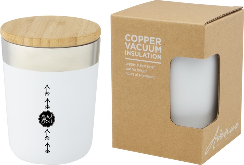 Lagan 330 ml copper vacuum insulated stainless steel tumbler with bamboo lid - Image 9