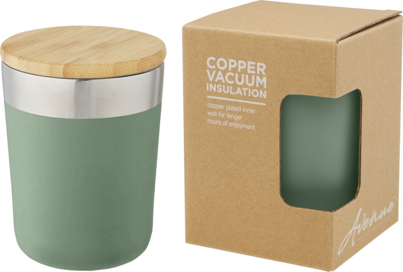 Lagan 330 ml copper vacuum insulated stainless steel tumbler with bamboo lid - Image 20
