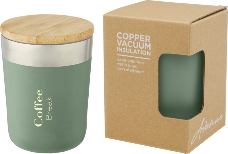 Lagan 330 ml copper vacuum insulated stainless steel tumbler with bamboo lid - Image 28