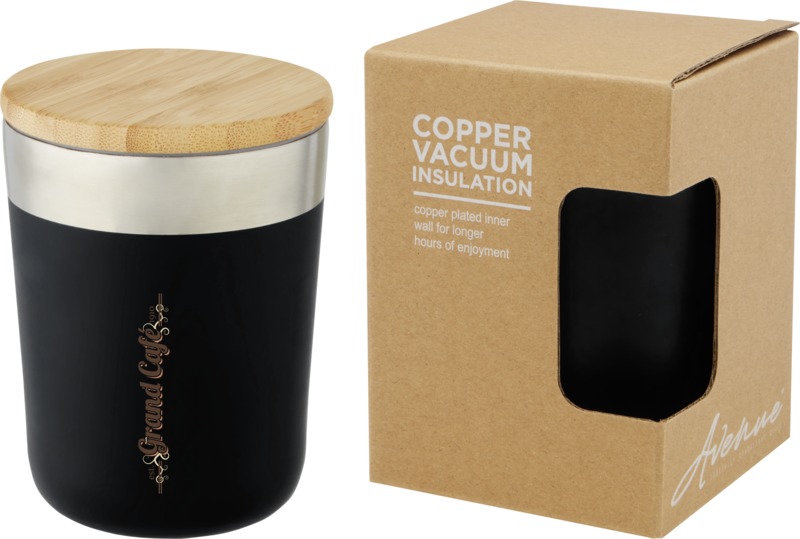 Lagan 330 ml copper vacuum insulated stainless steel tumbler with bamboo lid - Image 37