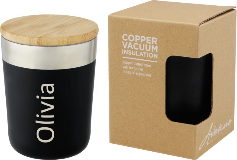 Lagan 330 ml copper vacuum insulated stainless steel tumbler with bamboo lid - Image 39