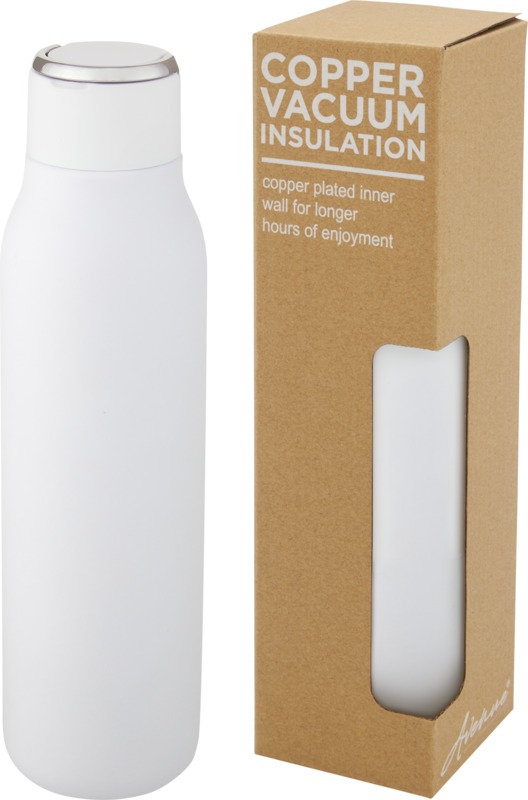 Marka 600 ml copper vacuum insulated bottle with metal loop