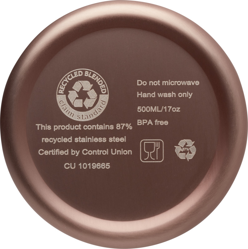 Vasa 500 ml RCS certified recycled stainless steel copper vacuum insulated bottle - Image 17