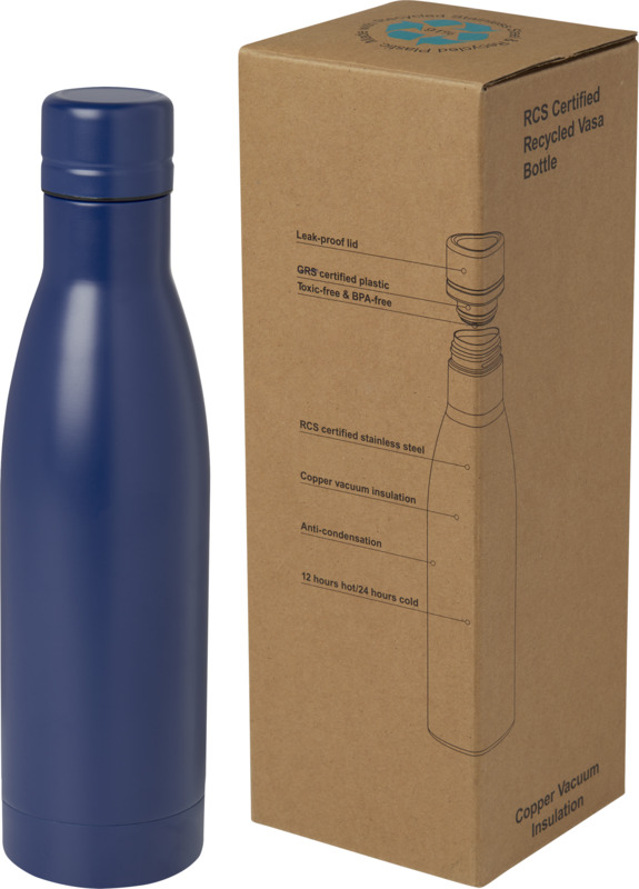 Vasa 500 ml RCS certified recycled stainless steel copper vacuum insulated bottle - Image 21