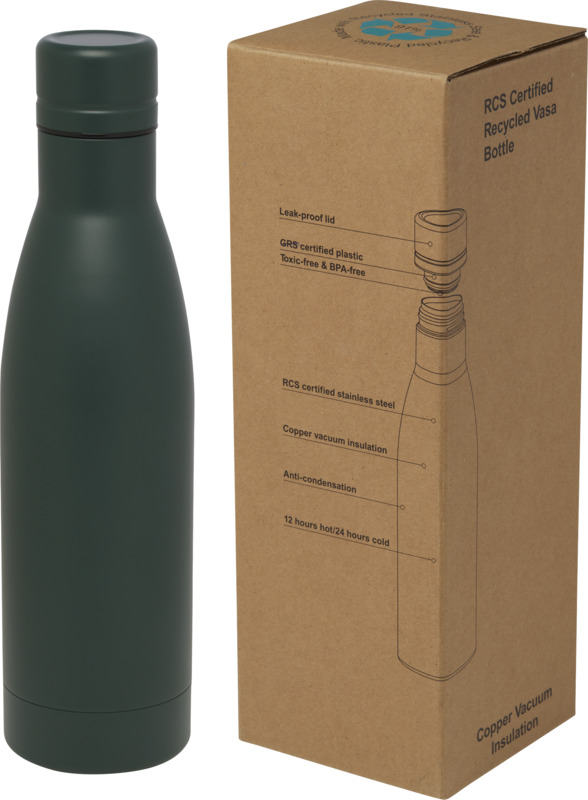 Vasa 500 ml RCS certified recycled stainless steel copper vacuum insulated bottle - Image 28
