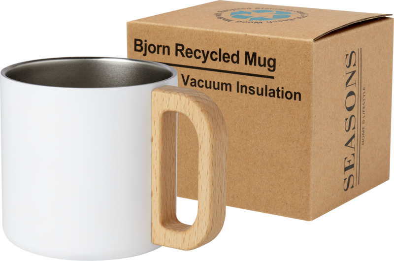 Bjorn 360 ml RCS certified recycled stainless steel mug with copper vacuum insulation