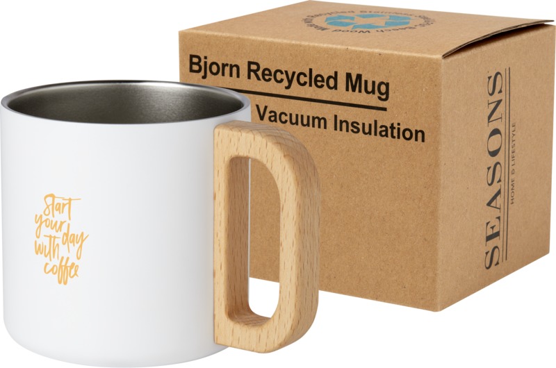 Bjorn 360 ml RCS certified recycled stainless steel mug with copper vacuum insulation - Image 7