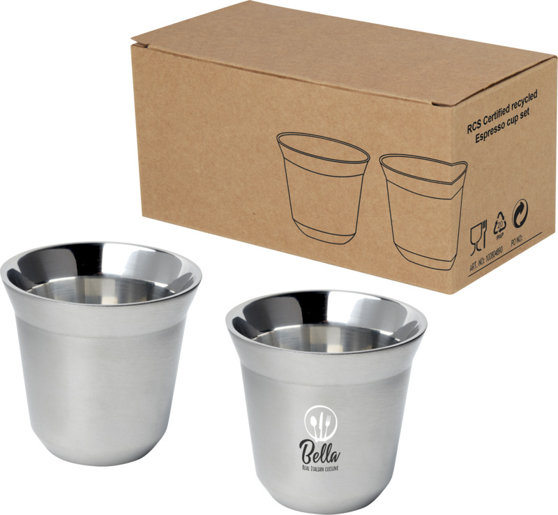Duo 80 ml RCS certified stainless steel espresso cup set - Image 7