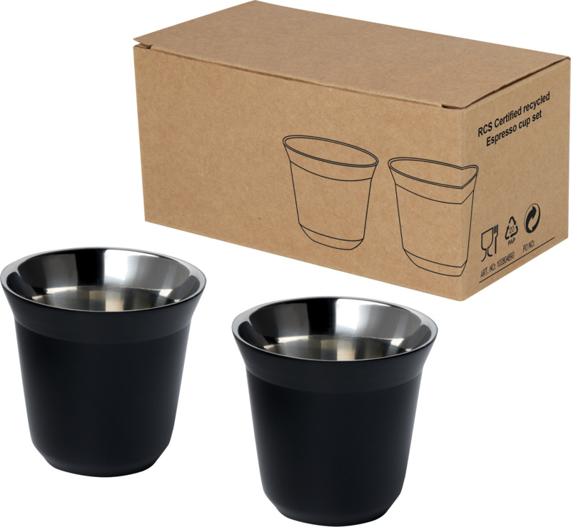 Duo 80 ml RCS certified stainless steel espresso cup set - Image 8