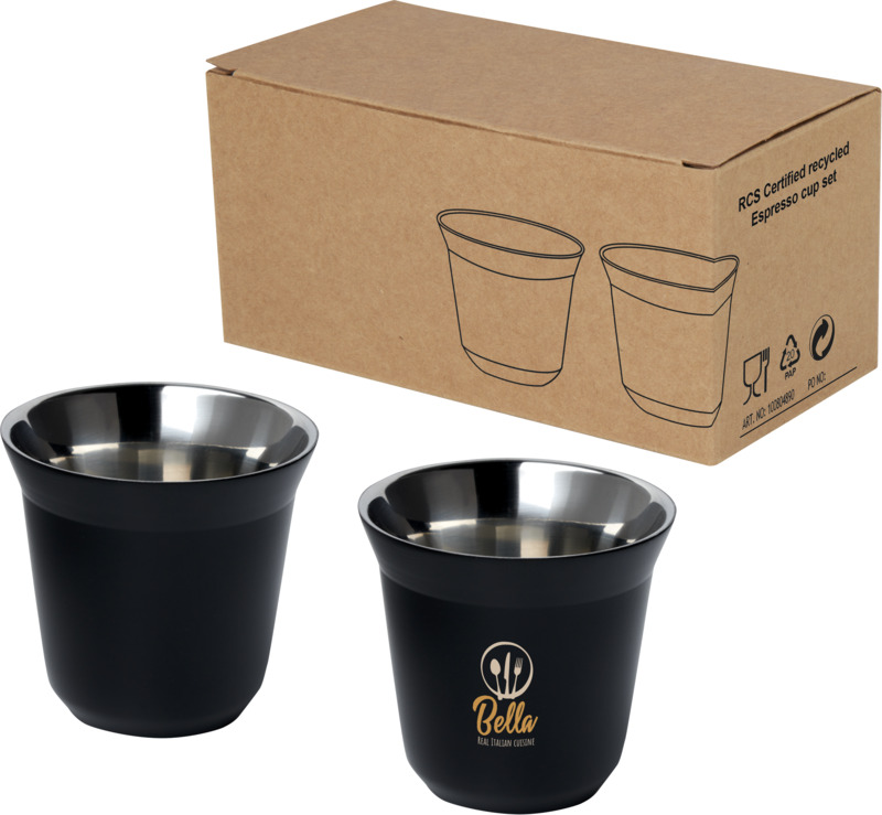 Duo 80 ml RCS certified stainless steel espresso cup set - Image 12