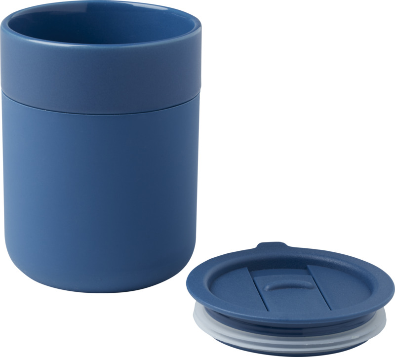 Java 330 ml ceramic tumbler with silicone wrap and plastic lid - Image 10