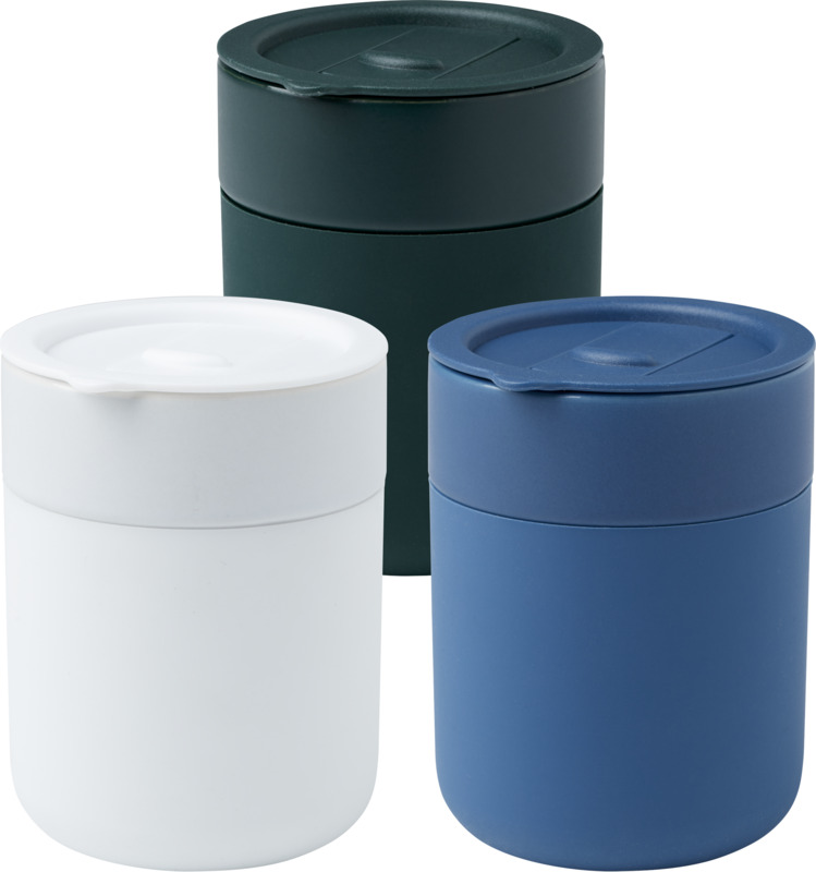 Java 330 ml ceramic tumbler with silicone wrap and plastic lid - Image 13