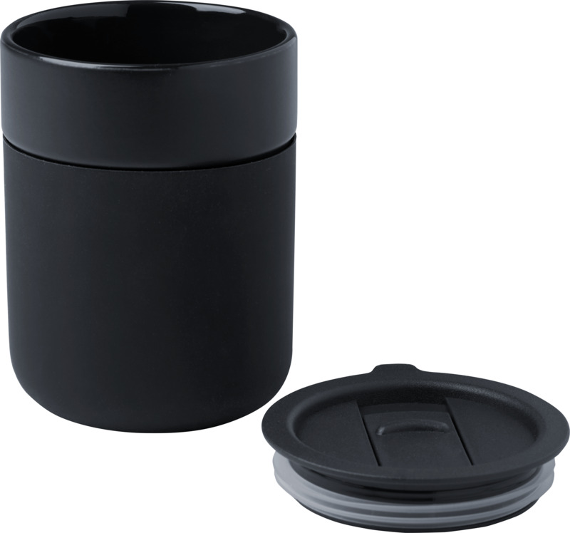 Java 330 ml ceramic tumbler with silicone wrap and plastic lid - Image 24