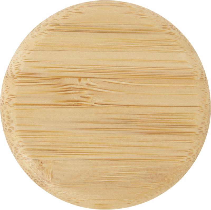 Porto 500 ml glass water bottle with silicone handle and bamboo lid - Image 4