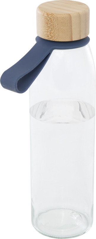 Porto 500 ml glass water bottle with silicone handle and bamboo lid - Image 11