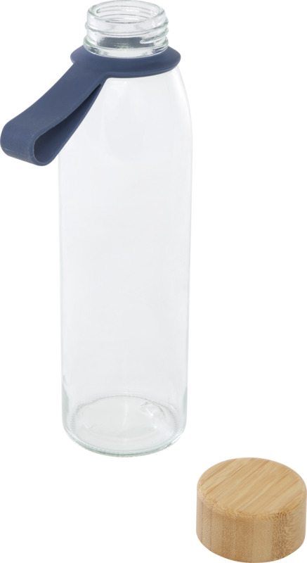 Porto 500 ml glass water bottle with silicone handle and bamboo lid - Image 13