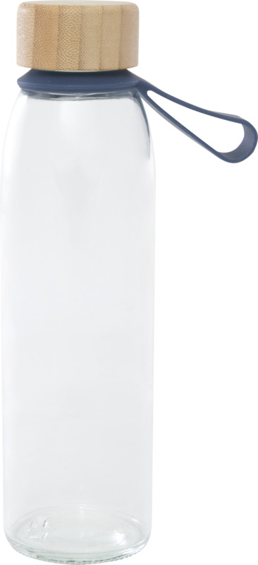 Porto 500 ml glass water bottle with silicone handle and bamboo lid - Image 12
