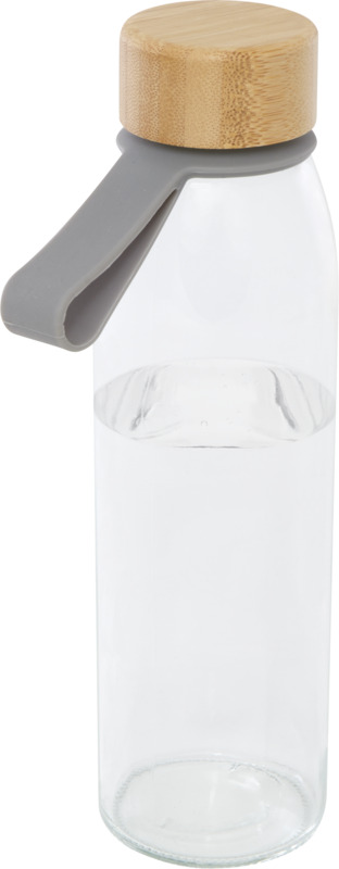 Porto 500 ml glass water bottle with silicone handle and bamboo lid - Image 16