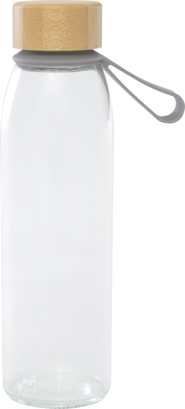 Porto 500 ml glass water bottle with silicone handle and bamboo lid - Image 17