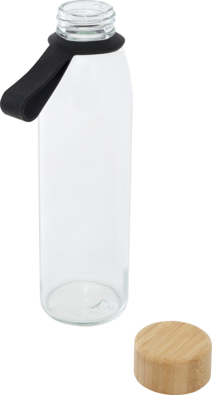 Porto 500 ml glass water bottle with silicone handle and bamboo lid - Image 23