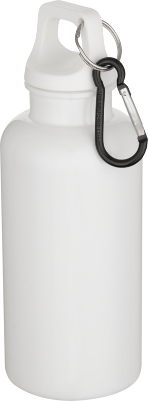 Oregon 400 ml solid colour RCS recycled plastic water bottle with carabiner 