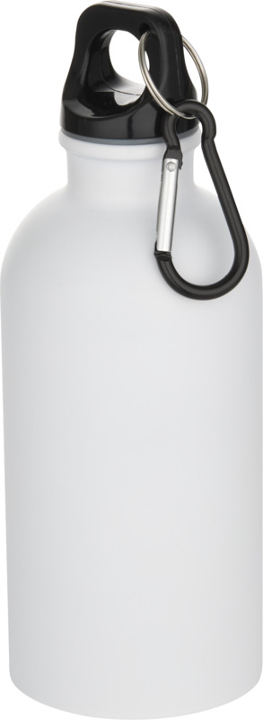 Oregon 400 ml matte RCS recycled single wall stainless steel water bottle with carabiner