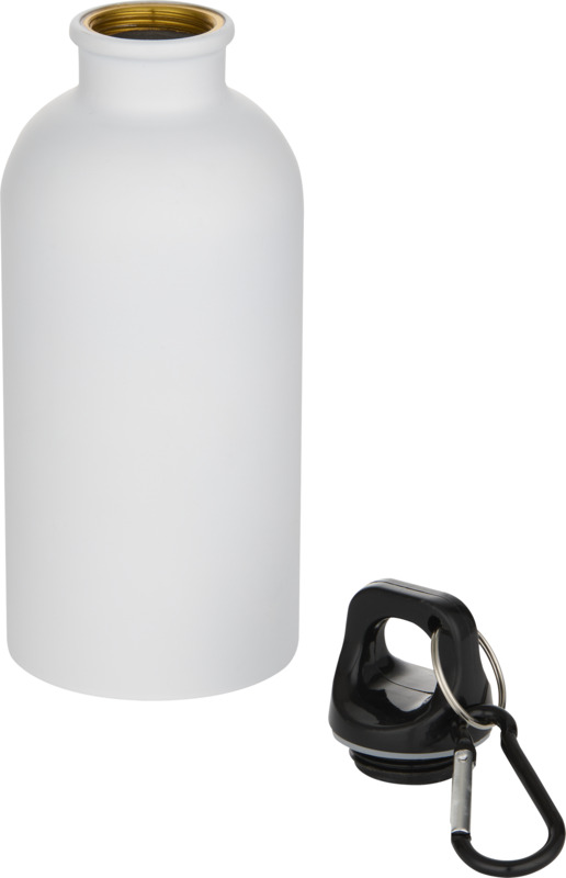 Oregon 400 ml matte RCS recycled single wall stainless steel water bottle with carabiner - Image 3