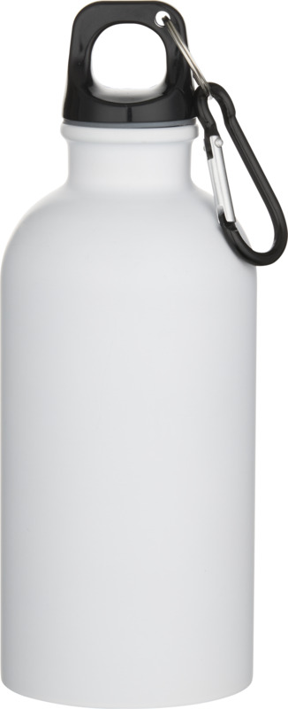 Oregon 400 ml matte RCS recycled single wall stainless steel water bottle with carabiner - Image 2