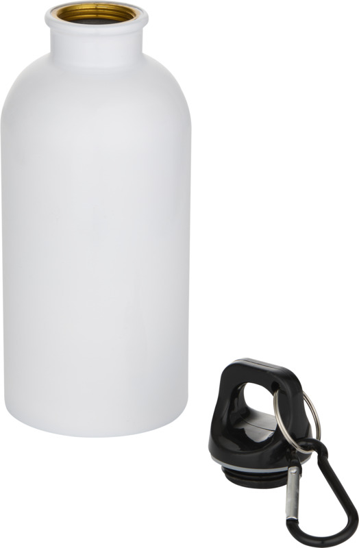 Oregon 400 ml sublimation RCS recycled single wall stainless steel water bottle with carabiner - Image 3