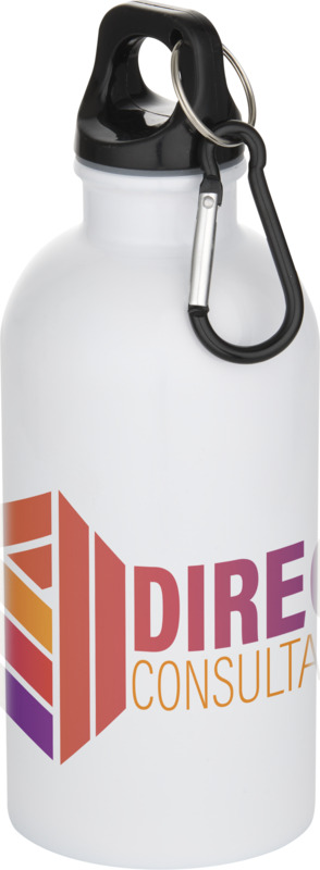 Oregon 400 ml sublimation RCS recycled single wall stainless steel water bottle with carabiner - Image 4