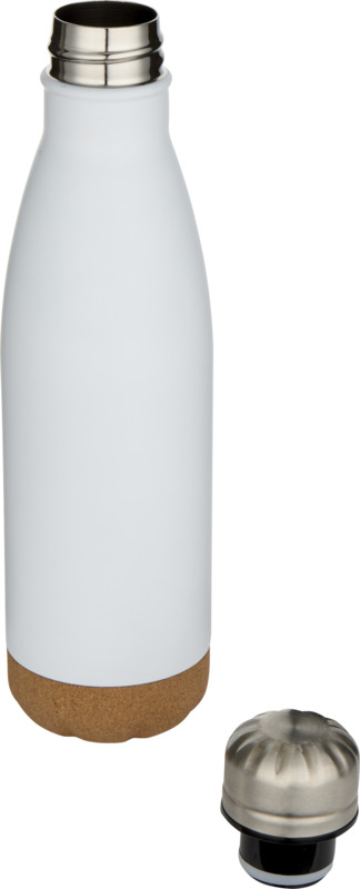 Cove 500 ml double wall vacuum insulated stainless steel water bottle with cork details - Image 3