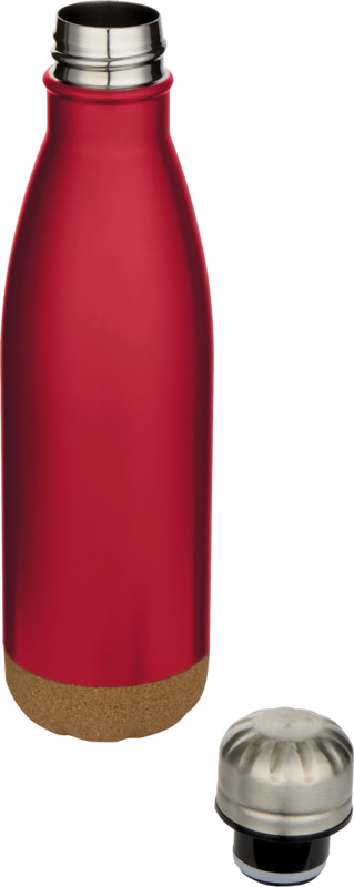 Cove 500 ml double wall vacuum insulated stainless steel water bottle with cork details - Image 7