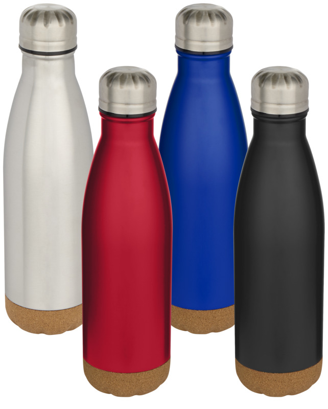 Cove 500 ml double wall vacuum insulated stainless steel water bottle with cork details - Image 8