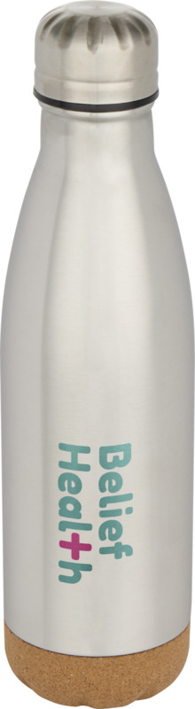 Cove 500 ml double wall vacuum insulated stainless steel water bottle with cork details - Image 22
