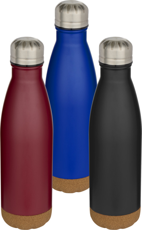 Cove 500 ml double wall vacuum insulated stainless steel water bottle with cork details - Image 26