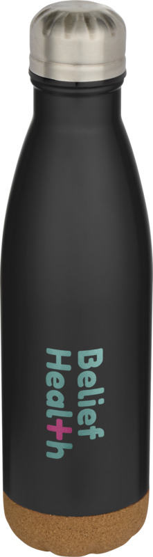 Cove 500 ml double wall vacuum insulated stainless steel water bottle with cork details - Image 27