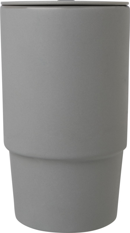 Carter 450 ml ceramic mug with plastic lid - Image 8