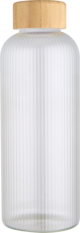 Mirage 650 ml single-walled borosilicate glass bottle with bamboo lid - Image 2