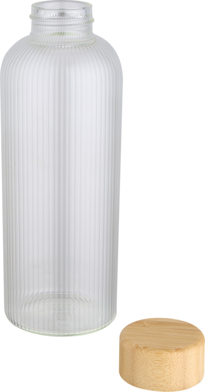 Mirage 650 ml single-walled borosilicate glass bottle with bamboo lid - Image 3