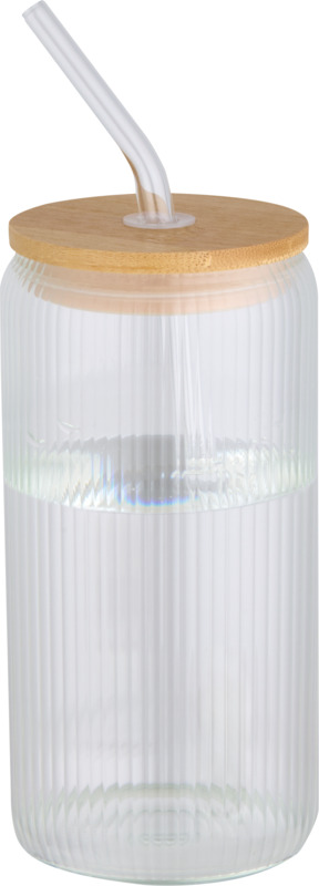 Mirage 500 ml single-walled borosilicate glass jar with bamboo lid